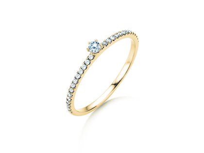 Verlovingsring Classic Pavé in 18K geelgoud met diamanten 0,20ct G/SI