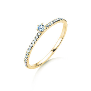 Verlovingsring Classic Pavé in 18K geelgoud met diamanten 0,20ct G/SI