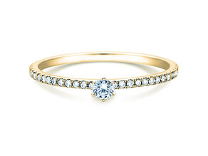 Verlovingsring Classic Pavé in 18K geelgoud met diamanten 0,30ct G/SI