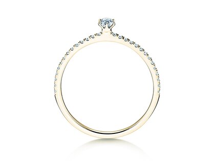Verlovingsring Classic Pavé in 18K geelgoud met diamanten 0,30ct G/SI