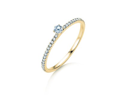 Verlovingsring Classic Pavé in 18K geelgoud met diamanten 0,30ct G/SI