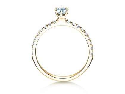 Verlovingsring Classic Pavé in 18K geelgoud met diamanten 0,40ct G/SI