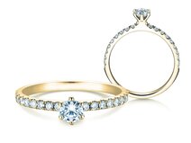 Verlovingsring Classic Pavé in 14K geelgoud met diamanten 0,50ct G/SI