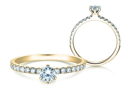 Verlovingsring Classic Pavé in 18K geelgoud met diamanten 0,50ct G/SI