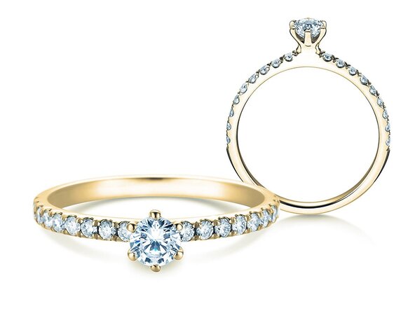 Verlovingsring Classic Pavé in 14K geelgoud met diamanten 0,50ct G/SI