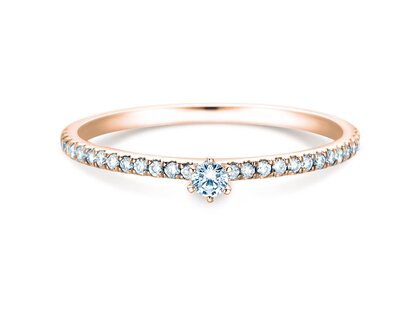 Verlovingsring Classic Pavé in 18K roségoud met diamanten 0,20ct G/SI