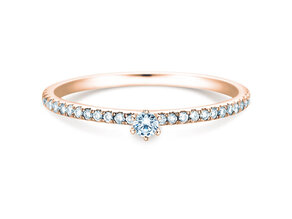 Verlovingsring Classic Pavé in 18K roségoud met diamanten 0,20ct G/SI