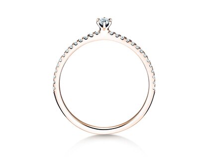 Verlovingsring Classic Pavé in 18K roségoud met diamanten 0,20ct G/SI