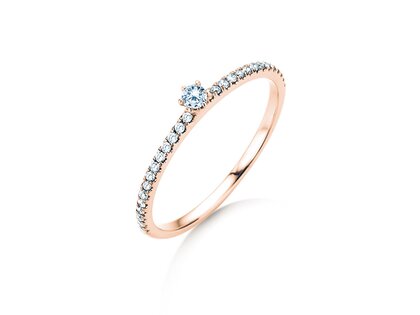 Verlovingsring Classic Pavé in 18K roségoud met diamanten 0,20ct G/SI