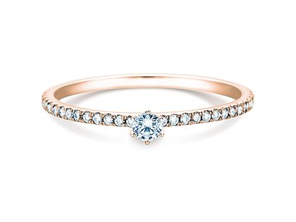 Verlovingsring Classic Pavé in 18K roségoud met diamanten 0,30ct G/SI