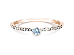 Verlovingsring Classic Pavé in 18K roségoud met diamanten 0,30ct G/SI