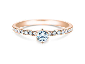 Verlovingsring Classic Pavé in 14K roségoud met diamanten 0,40ct G/SI