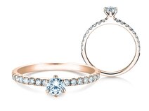 Verlovingsring Classic Pavé in 14K roségoud met diamanten 0,50ct G/SI