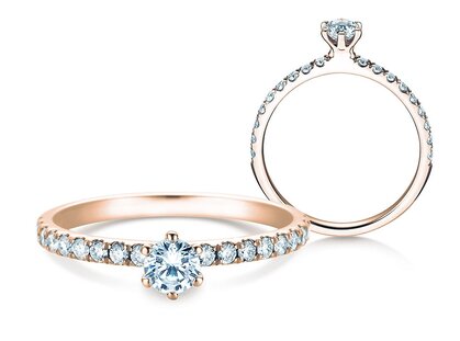 Verlovingsring Classic Pavé in 14K roségoud met diamanten 0,50ct G/SI