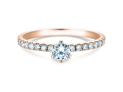 Verlovingsring Classic Pavé in 9K roségoud met diamanten 0,50ct G/SI