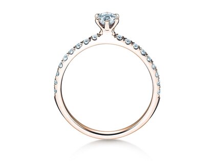 Verlovingsring Classic Pavé in 9K roségoud met diamanten 0,50ct G/SI