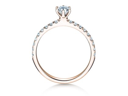 Verlovingsring Classic Pavé in 14K roségoud met diamanten 0,60ct G/SI