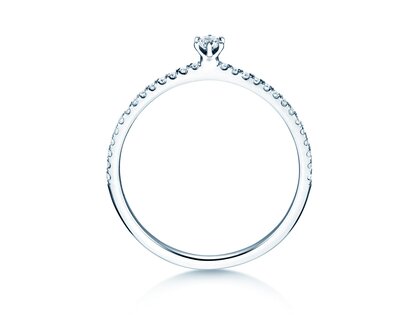 Verlovingsring Classic Pavé in 14K witgoud met diamanten 0,20ct G/SI