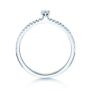 Verlovingsring Classic Pavé in 14K witgoud met diamanten 0,20ct G/SI
