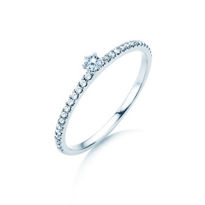 Verlovingsring Classic Pavé in 14K witgoud met diamanten 0,20ct G/SI