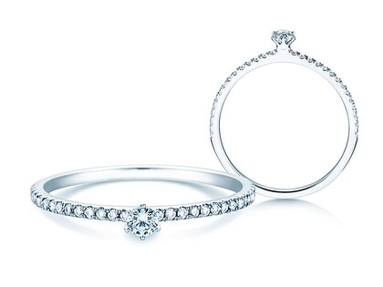 Verlovingsring Classic Pavé in 18K witgoud met diamanten 0,30ct G/SI