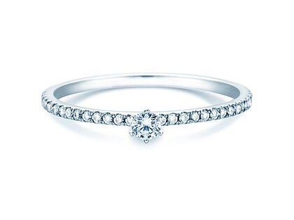 Verlovingsring Classic Pavé in 18K witgoud met diamanten 0,30ct G/SI