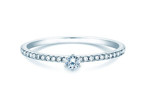 Verlovingsring Classic Pavé in 18K witgoud met diamanten 0,30ct G/SI