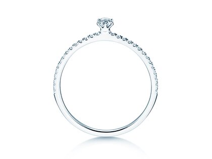 Verlovingsring Classic Pavé in 18K witgoud met diamanten 0,30ct G/SI