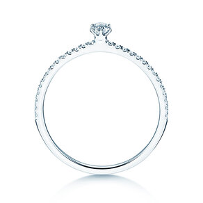 Verlovingsring Classic Pavé in 18K witgoud met diamanten 0,30ct G/SI
