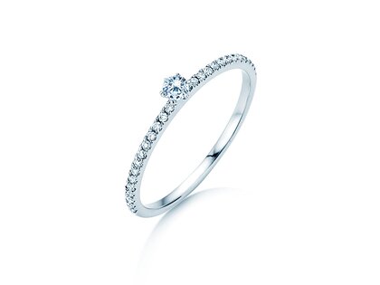 Verlovingsring Classic Pavé in 18K witgoud met diamanten 0,30ct G/SI