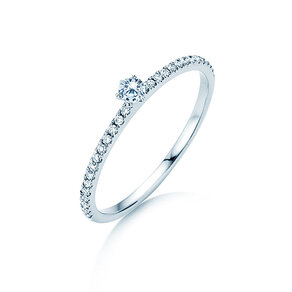 Verlovingsring Classic Pavé in 18K witgoud met diamanten 0,30ct G/SI