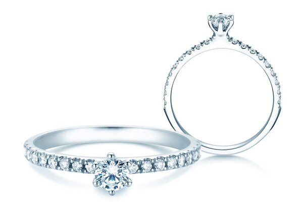 Verlovingsring Classic Pavé in 18K witgoud met diamanten 0,40ct G/SI