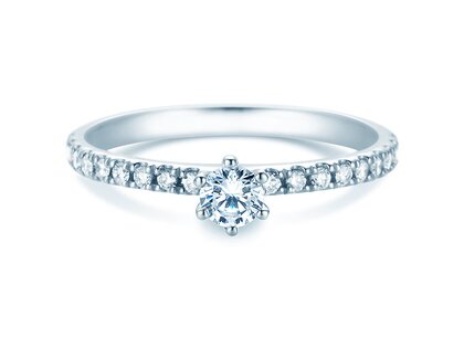 Verlovingsring Classic Pavé in 18K witgoud met diamanten 0,40ct G/SI