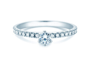 Verlovingsring Classic Pavé in 18K witgoud met diamanten 0,40ct G/SI