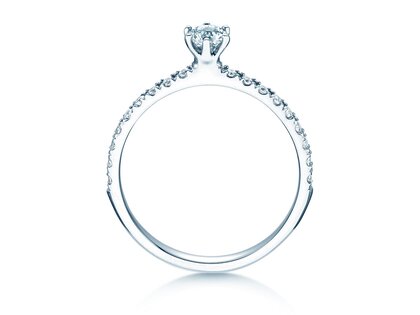 Verlovingsring Classic Pavé in 18K witgoud met diamanten 0,40ct G/SI