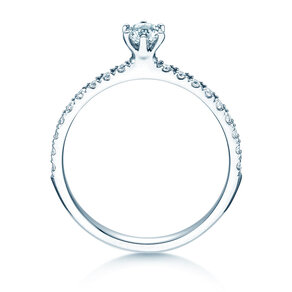 Verlovingsring Classic Pavé in 18K witgoud met diamanten 0,40ct G/SI