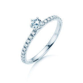 Verlovingsring Classic Pavé in 18K witgoud met diamanten 0,40ct G/SI