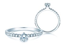 Verlovingsring Classic Pavé in 14K witgoud met diamanten 0,50ct G/SI