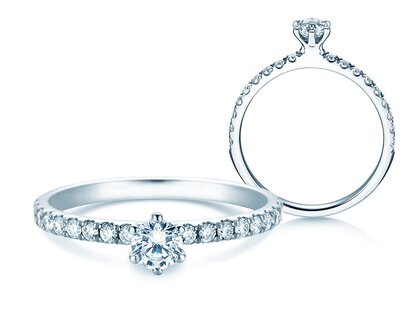 Verlovingsring Classic Pavé in 14K witgoud met Lab-grown diamanten 0,50ct E/VS