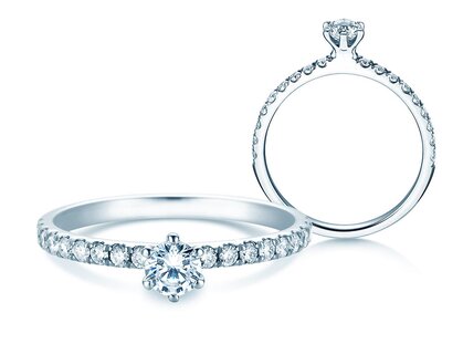 Verlovingsring Classic Pavé in 14K witgoud met diamanten 0,50ct G/SI