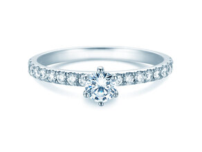 Verlovingsring Classic Pavé in 18K witgoud met diamanten 0,60ct G/SI