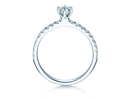 Verlovingsring Classic Pavé in 18K witgoud met diamanten 0,60ct G/SI