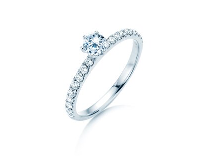 Verlovingsring Classic Pavé in 18K witgoud met diamanten 0,60ct G/SI