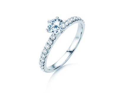 Verlovingsring Classic Pavé in witgoud