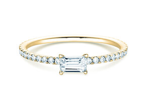 Verlovingsring Emerald-Cut in 14K geelgoud met diamanten 0,46ct G/VS