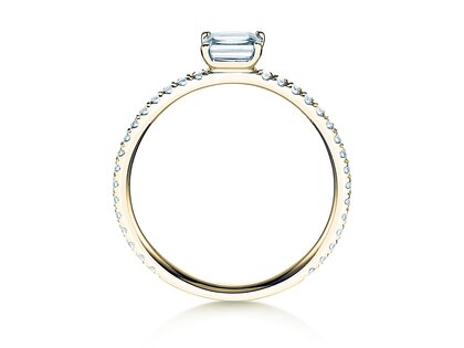 Verlovingsring Emerald-Cut in 14K geelgoud met diamanten 0,46ct G/VS