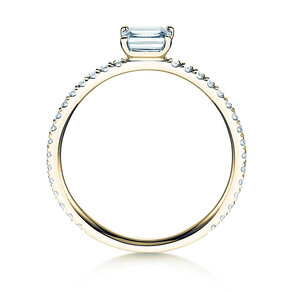 Verlovingsring Emerald-Cut in 14K geelgoud met diamanten 0,46ct G/VS