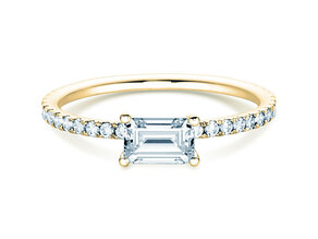 Verlovingsring Emerald-Cut in geelgoud