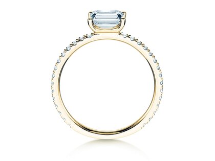 Verlovingsring Emerald-Cut in geelgoud