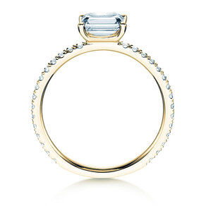 Verlovingsring Emerald-Cut in geelgoud